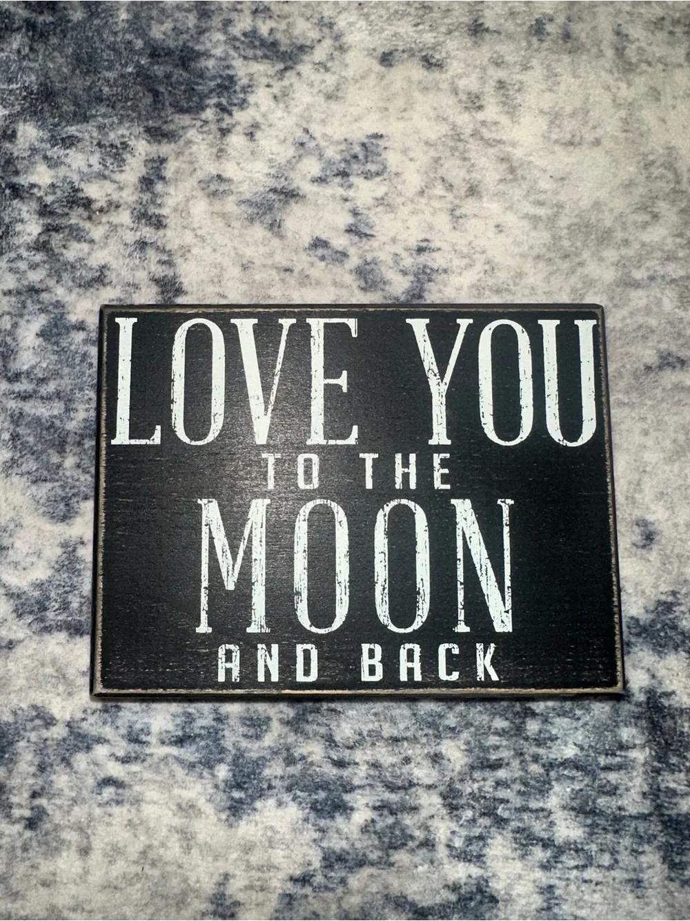 Love You to the Moon and Back” Black Wooden Sign – Brand New w/ Tags
